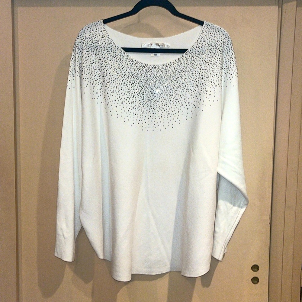 Max Studio winter white with sparkle sweater size 2X